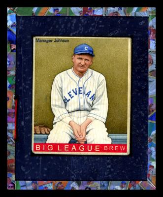 Picture, Helmar Brewing, R319-Helmar Card # 489, Walter JOHNSON (HOF), Sitting in dugout, Cleveland Indians